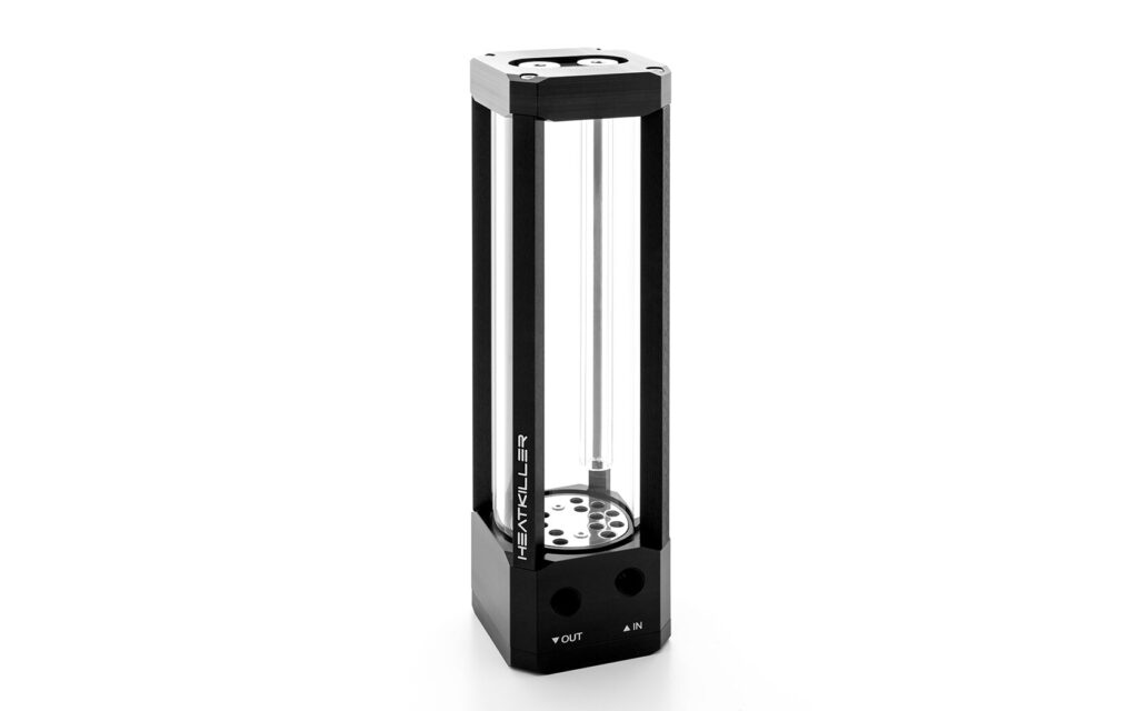 HEATKILLER Tube 200 DDC – Multi-Port Glass Reservoir with DDC Pump Mount