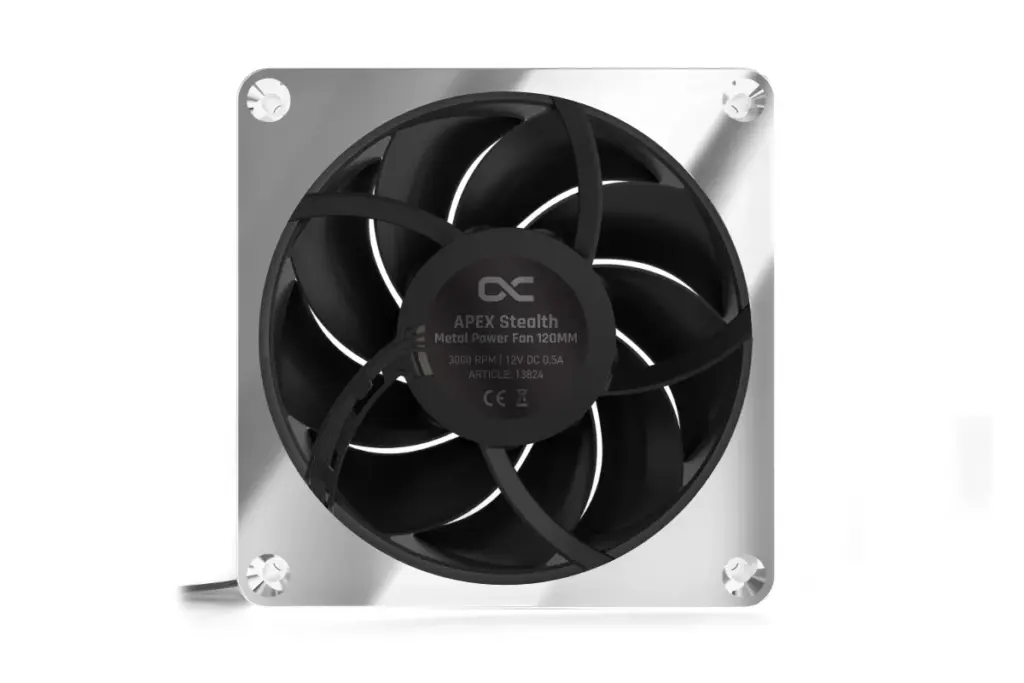Alphacool Apex Stealth Metal Power fan 3000rpm chrome (120x120x25mm) - Image 2