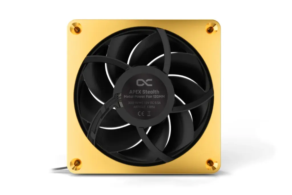 Alphacool Apex Stealth Metal Power fan 3000rpm gold (120x120x25mm) - Image 2