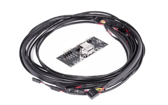 Alphacool Front I/O-Panel with USB 2.0 and cable kit for Servercases