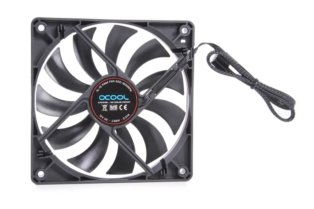 Alphacool SL-15 PWM Low-Profile, Slim Fan 600-1800rpm ( 120x120x15mm ) - Black - Image 3