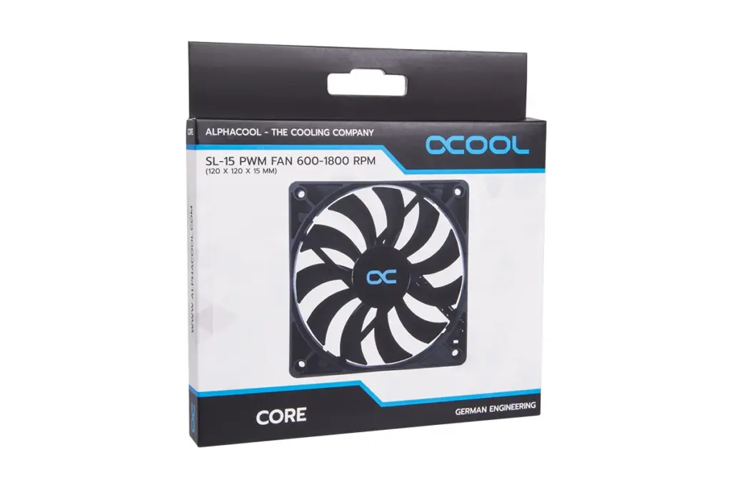 Alphacool SL-15 PWM Low-Profile, Slim Fan 600-1800rpm ( 120x120x15mm ) - Black