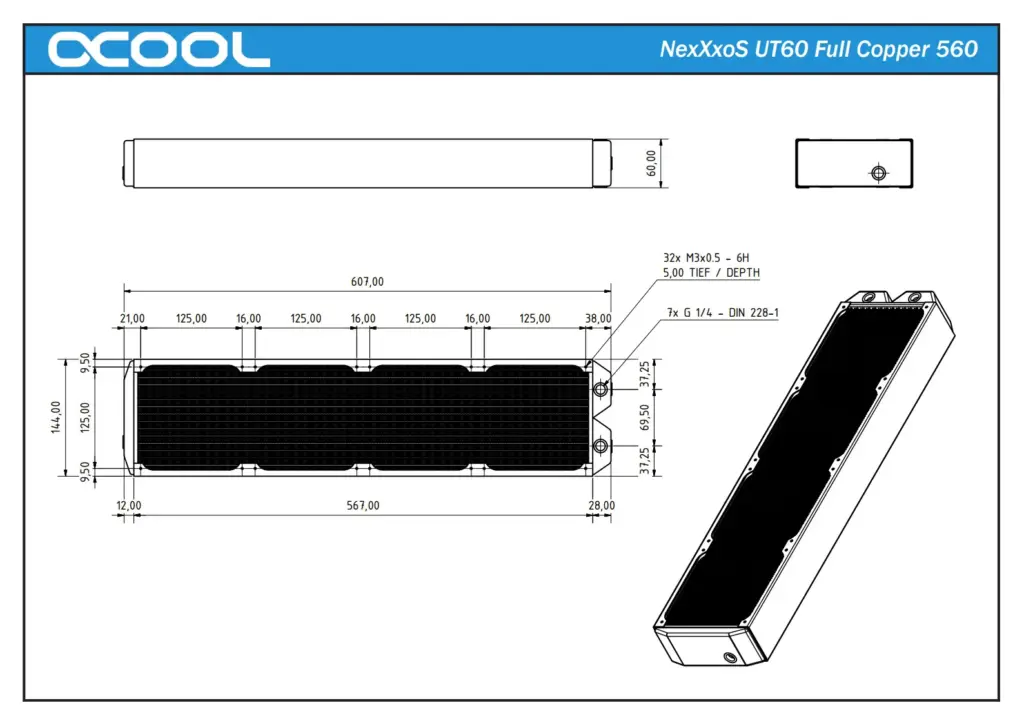 Alphacool NexXxoS UT60 Full Copper 560mm radiator - Image 3