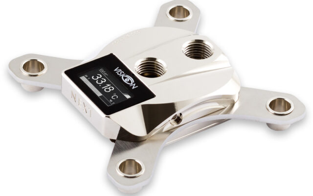 Aquacomputer Cuplex Kryos NEXT VARIO with VISION 1700, Nickel/.925 Pure Silver