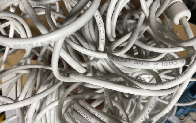 USED- Cat5e Ethernet Network Patch Cable, White 100ft