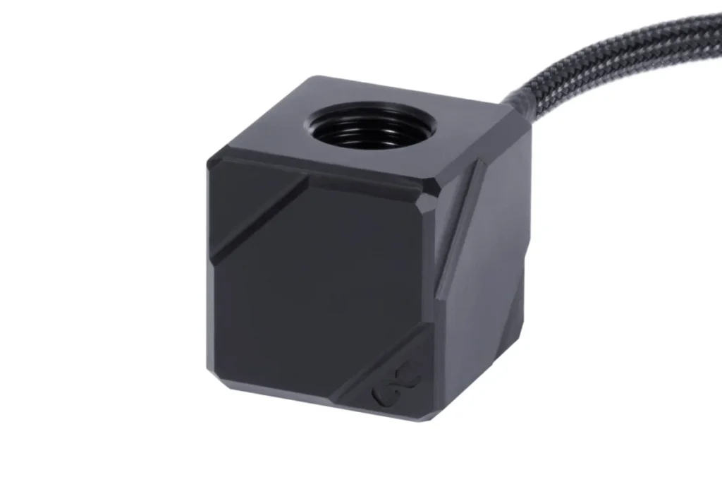 Alphacool Inline Temperature Sensor - Sleeved Acetal Cube