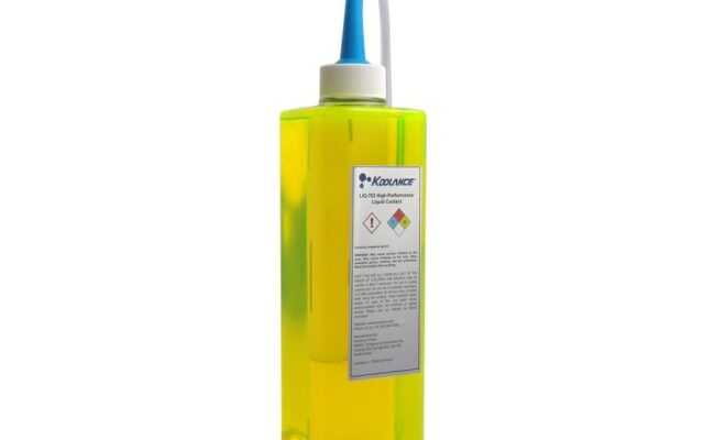 Koolance 702 Liquid Coolant, High-Performance, UV Yellow, 700ml (24 fl oz)