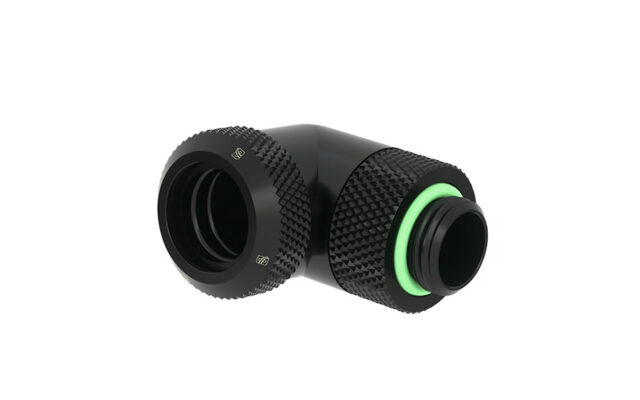 Barrow Hard Tube 90-degree Rotary Fitting 14mm – Black